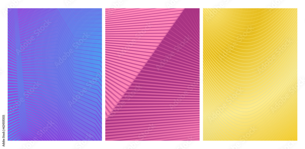 A set of color background templates with linear design and gradient. Layout for posters, posters, postcards, covers and creative design A set of color background templates with linear design and gradient. Layout for posters, posters, postcards, covers and creative design