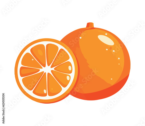 Juicy orange fruit slice, symbol of healthy eating