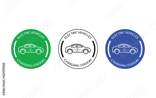 Eco friendly electric vehicle charging sign concept. Parking sign for electric car.