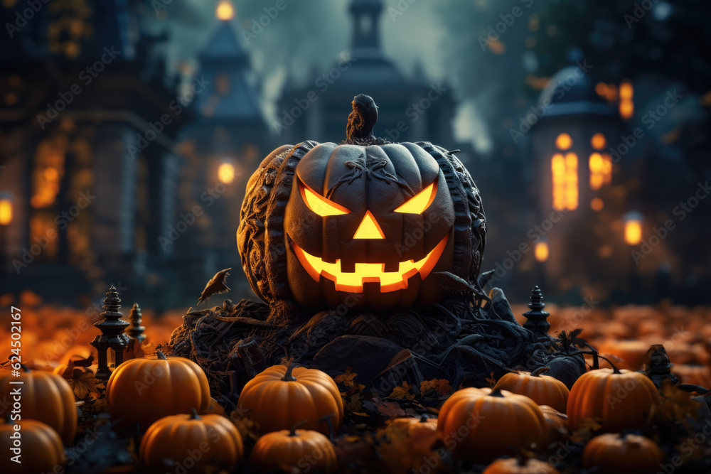 Halloween pumpkin. AI generative Halloween pumpkin. AI generative