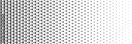horizontal black halftone of arrow design for pattern and background.
