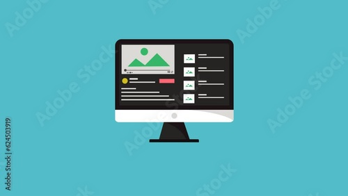 display screen video website 2d animation. motion graphic