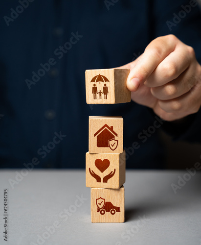Quadro su tela Collect a safety pole from the best insurance services