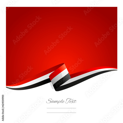 New abstract Yemen flag ribbon