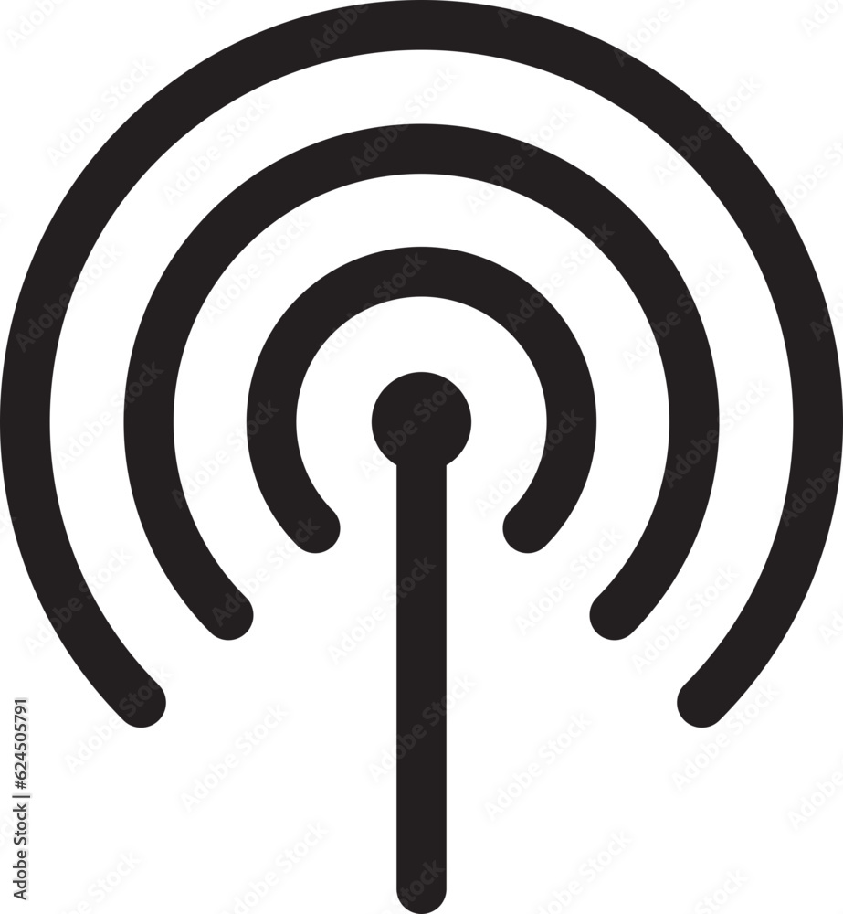 Radio tower antenna vector icon. Wireless station signal symbol. Radio tower antenna vector icon. Wireless station signal symbol.