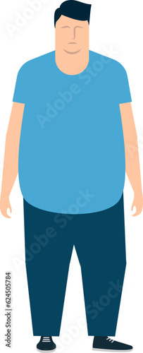 The benefits of a healthy lifestyle over obesity on the example of a fat and athletic young man. Vector illustration