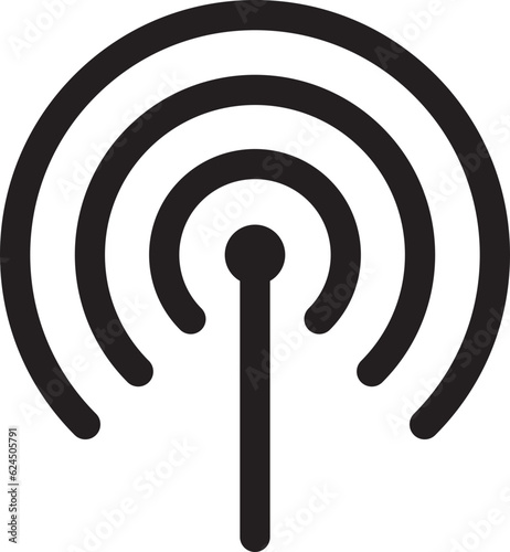 Radio tower antenna vector icon. Wireless station signal symbol.
