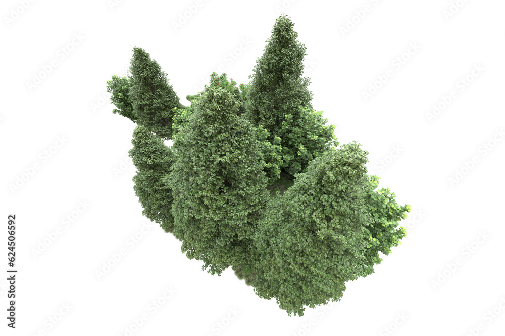 Landscape isolated on transparent background. 3d rendering - illustration Landscape isolated on transparent background. 3d rendering - illustration