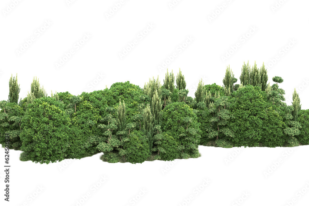 Landscape isolated on transparent background. 3d rendering - illustration Landscape isolated on transparent background. 3d rendering - illustration