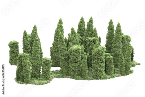 Landscape isolated on transparent background. 3d rendering - illustration