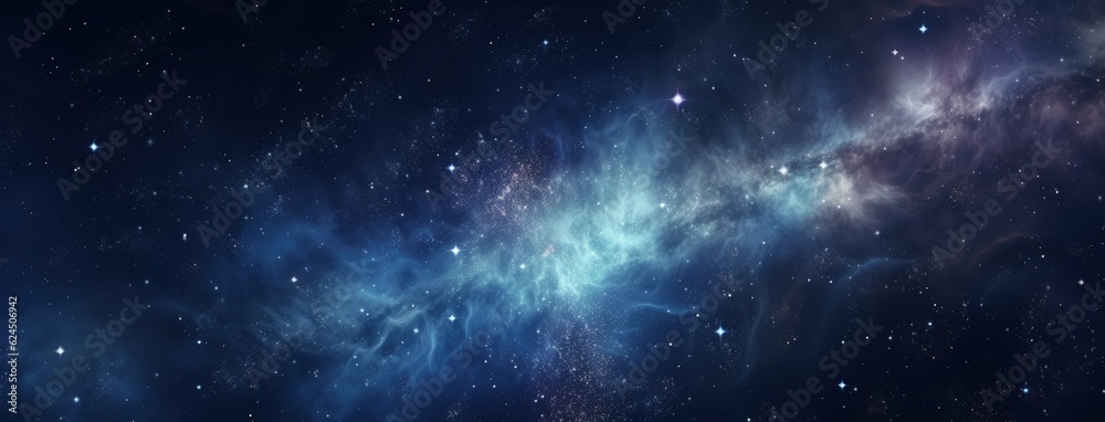 Galaxy with Stars and Interstellar Dust On The Universe. Generative Ai