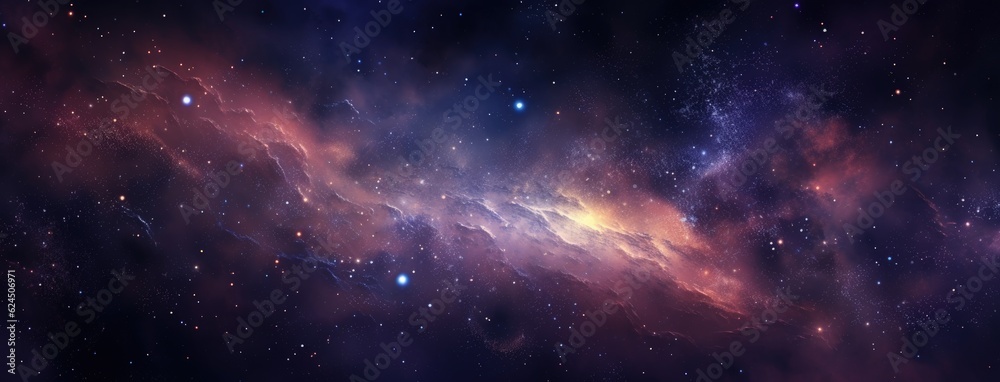 Galaxy with Stars and Interstellar Dust On The Universe. Generative Ai