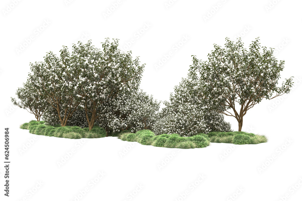 Fototapeta premium Landscape isolated on transparent background. 3d rendering - illustration