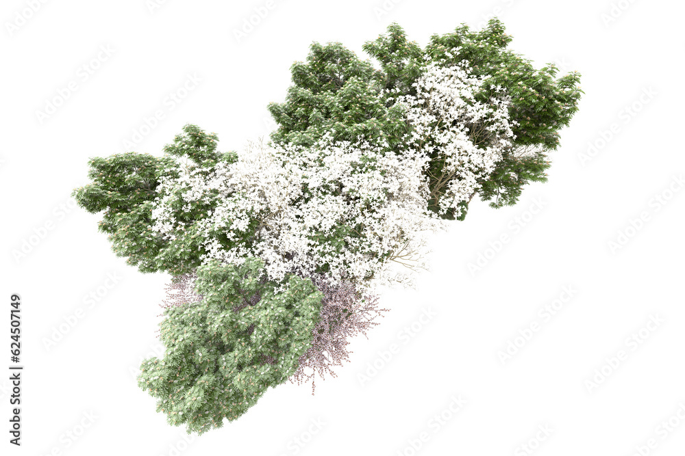 Fototapeta premium Landscape isolated on transparent background. 3d rendering - illustration