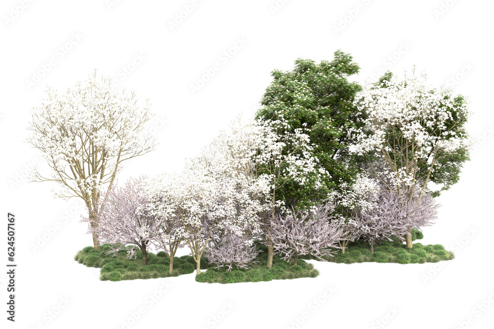 Obraz premium Landscape isolated on transparent background. 3d rendering - illustration