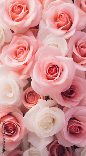 Pink roses phone wallpaper background  ai generated