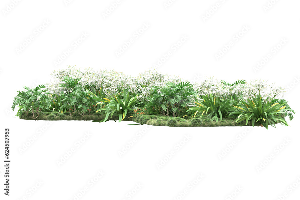 Landscape isolated on transparent background. 3d rendering - illustration