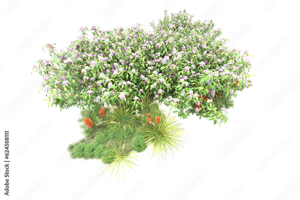 Fototapeta premium Landscape isolated on transparent background. 3d rendering - illustration