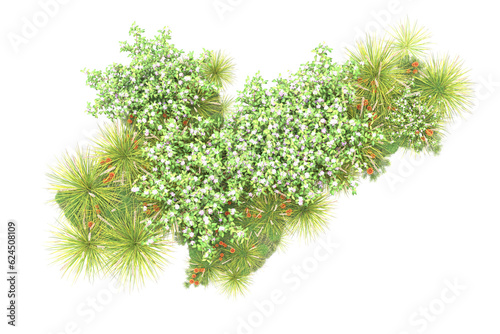 Landscape isolated on transparent background. 3d rendering - illustration