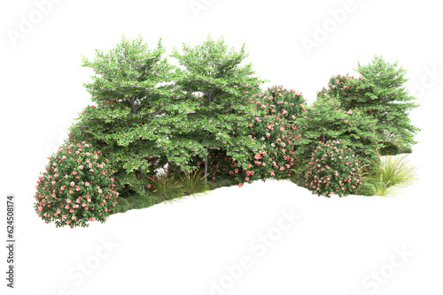 Landscape isolated on transparent background. 3d rendering - illustration