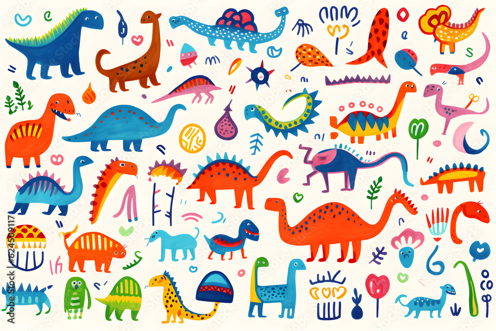 set of cartoon dinosaurs animals monster set of cartoon dinosaurs animals monster