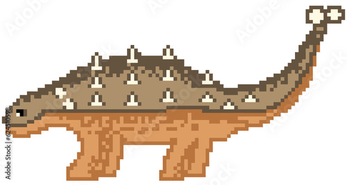 Ankylosaurus dinosaur illustration pixel photo