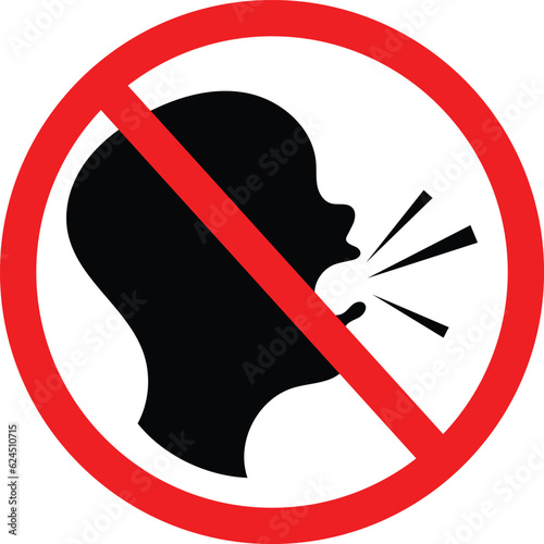 No Talking, Shouting or Making Noise Restriction Icon Sign