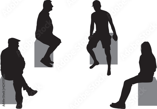 	
Black silhouettes of a people sitting