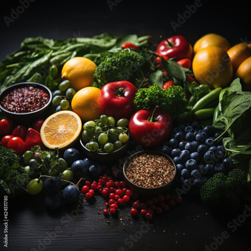 Assortment of fresh fruits and vegetables