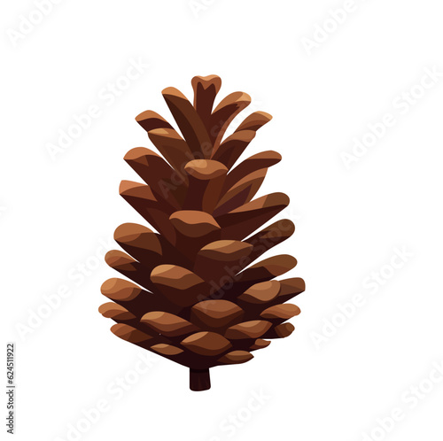 Open fir cone. Vector illustration on white background.