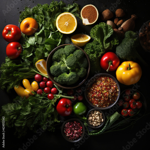 Assortment of fresh fruits and vegetables © STORYTELLER