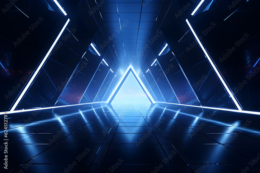 Obraz premium futuristic tunnel passage corridor virtual 3d