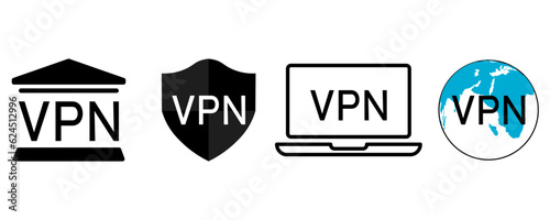 Set of vpn icons. virtual private network. vpn vector icons on white background eps10
