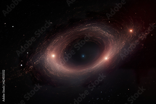 Enormous black hole in space and galaxy in a free space 