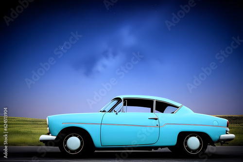 car on blue background. Generative AI