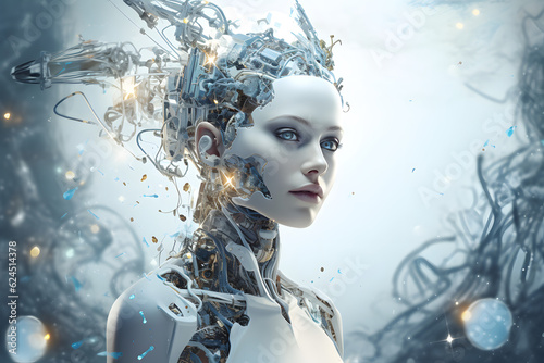 artificial intelligence robot android woman  photo