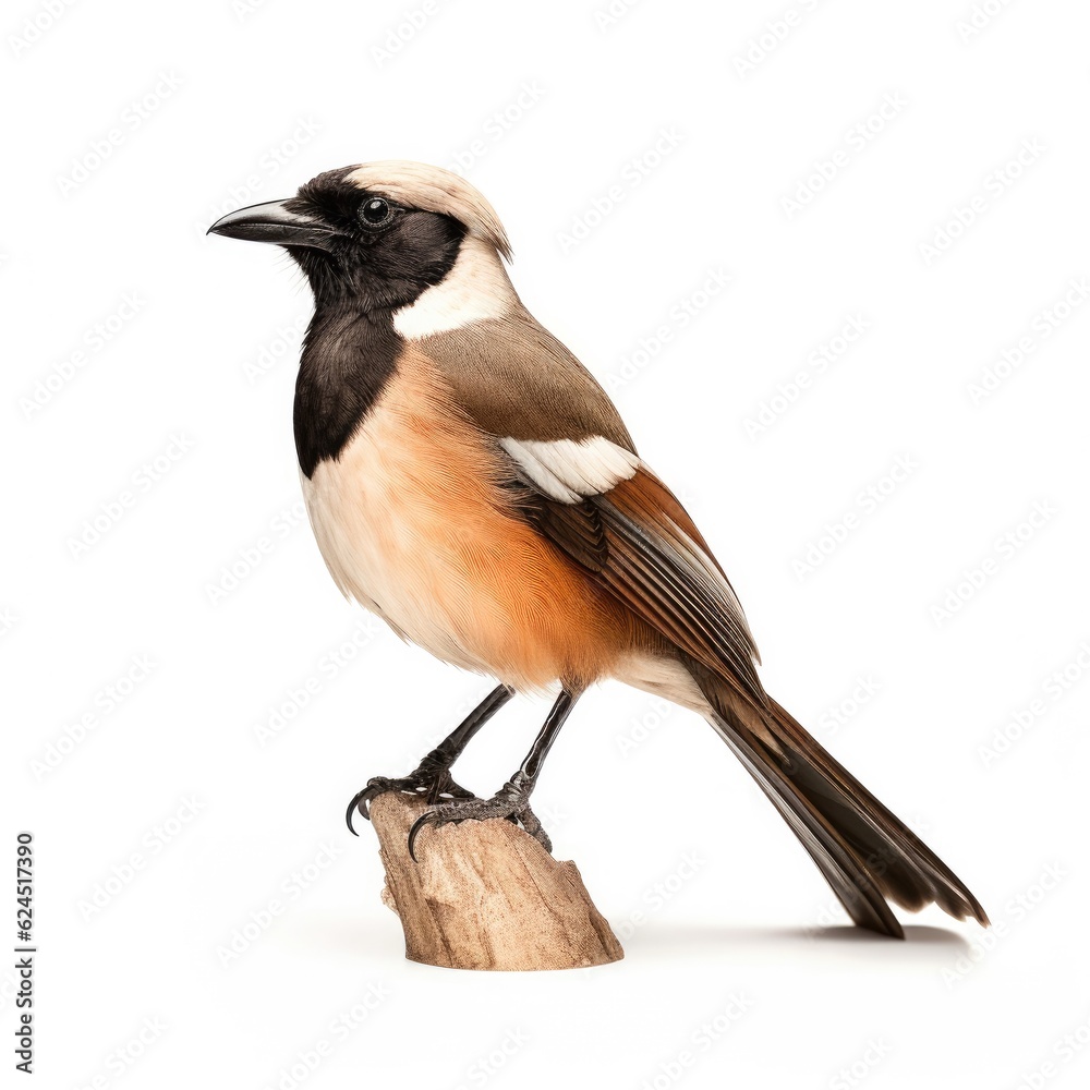 Fototapeta premium Brown jay bird isolated on white. Generative AI