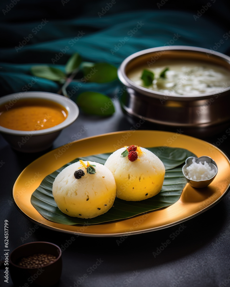 AI generated restaurant serving Delhi street Foodie, idlis