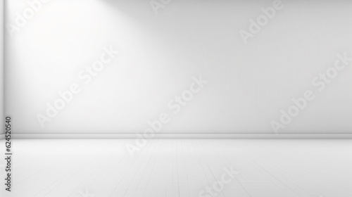 empty white room with white wall. Generative Ai. 