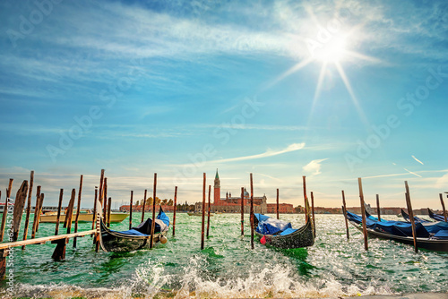Obraz na płótnie Gondolas and San Giorgio Maggiore Church. Venice, Italy w salonie