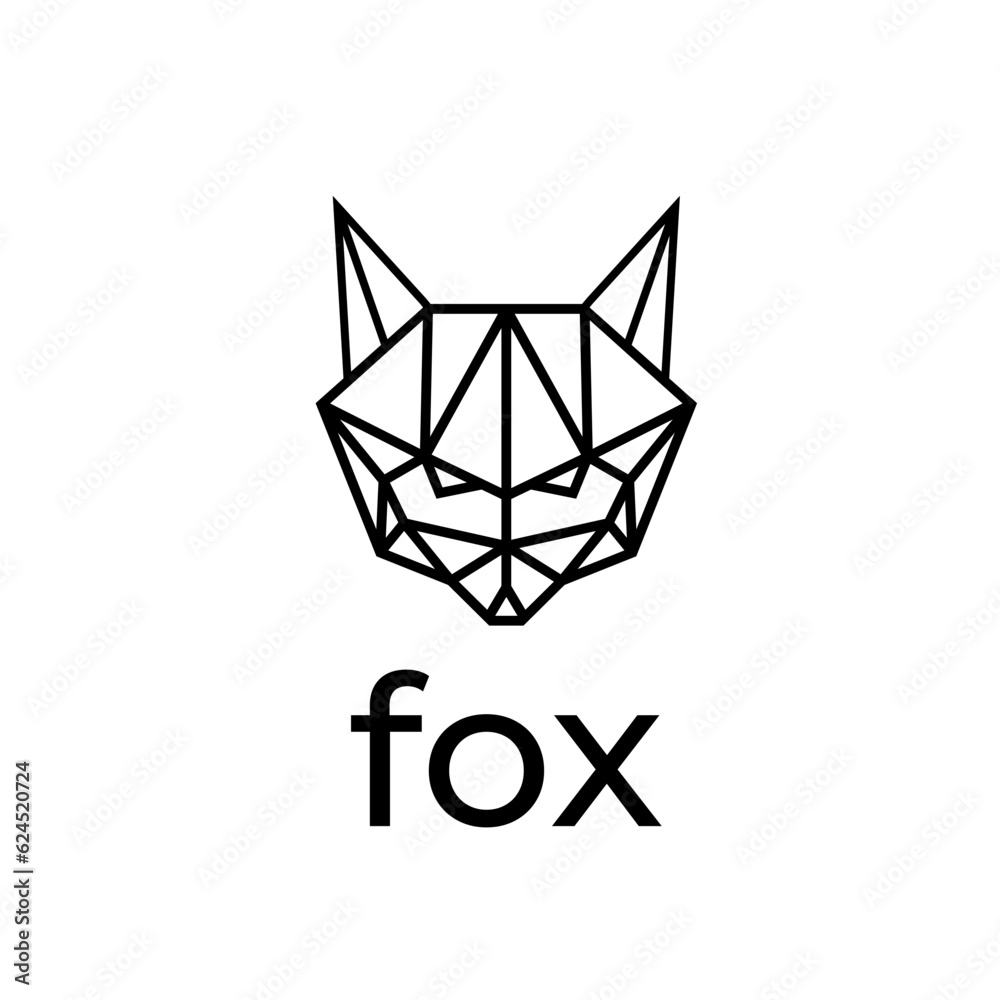 fox head simple vector illustration in geometric style fox head simple vector illustration in geometric style