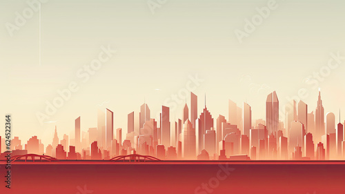 City  cityscape background  urban skyline with buildings. Web banner with copy space. Generative AI