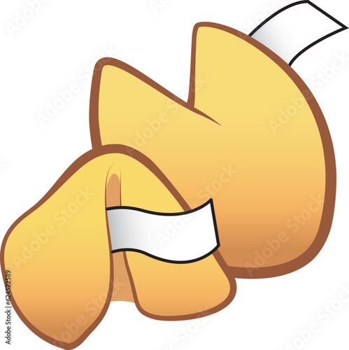 Fortune cookies with paper icon.