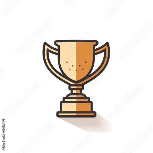 Modern and Minimalistic Trophy Icon on White Background AI Generated