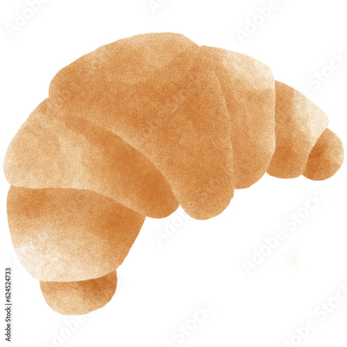 drawing cute bread croissant with delicious testy.