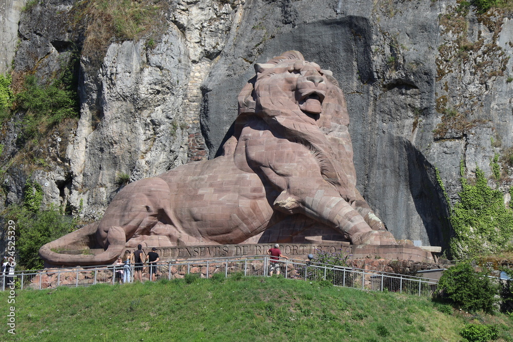 Le lion de Belfort, sculpture de Bartholdi, ville de Belfort, territoire de Belfort, France