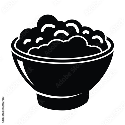 rice bowl icon vector design template