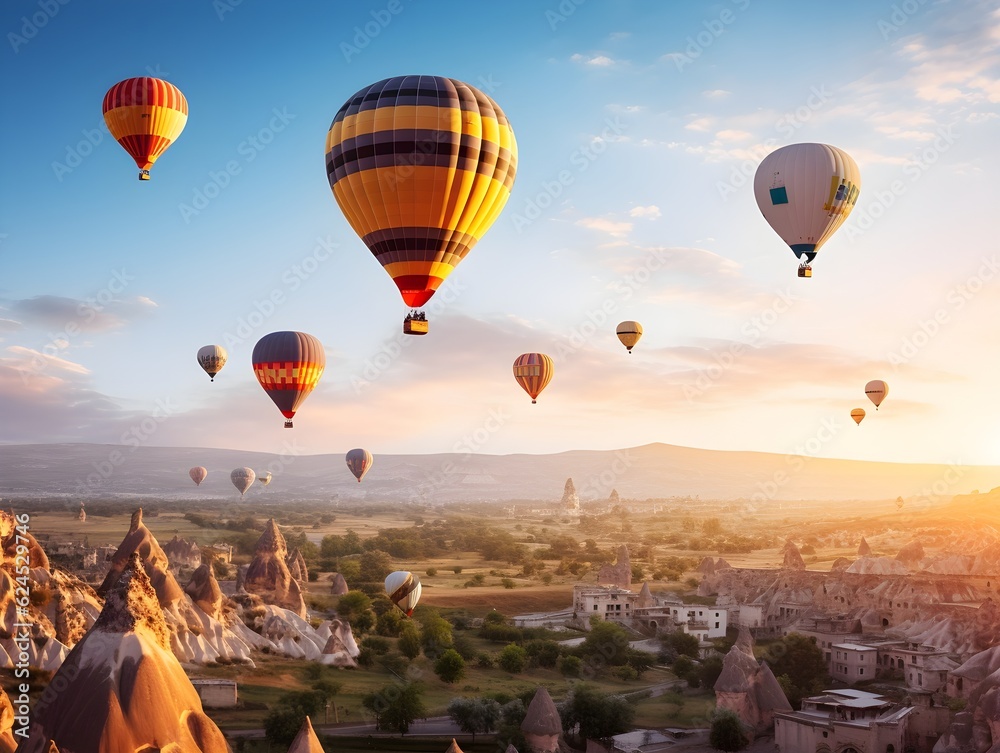 Obraz premium Höhenflüge: Abenteuerliche Reisen in Heißluftballonen