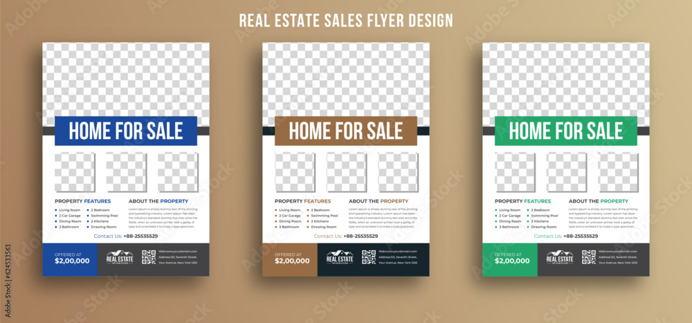 Real estate flyer design, Home for Sale flyer, Real estate flyer layout template, Flyer design, A4 flyer design