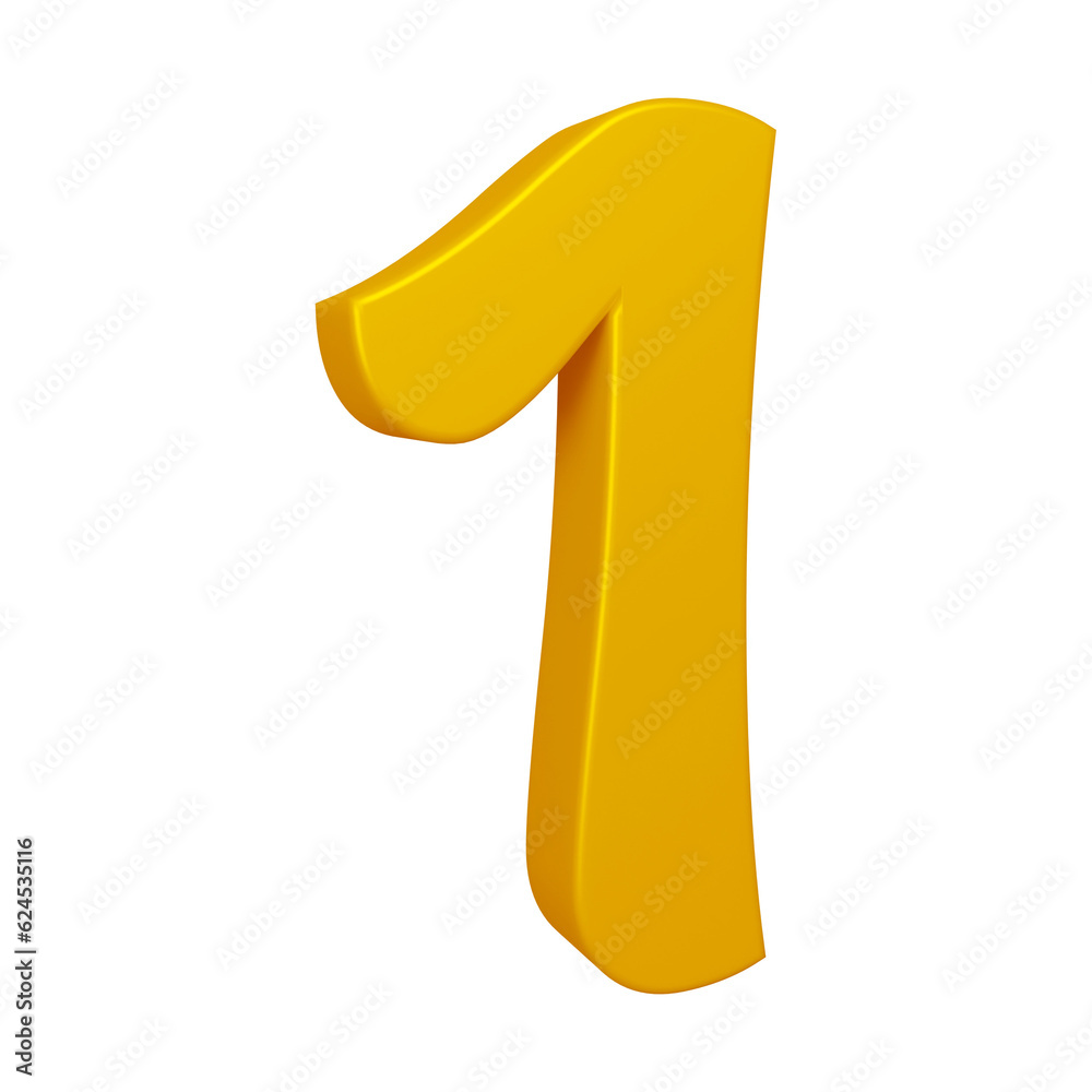 3d golden number 1 design for math, business and education concept 3d golden number 1 design for math, business and education concept